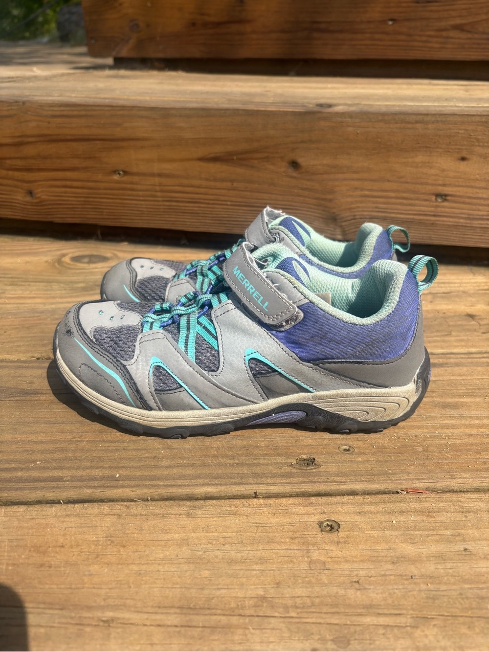Merrell Girls ML G Trail Chaser MY57111 Gray Hiking Shoes Sneakers Size 3.5